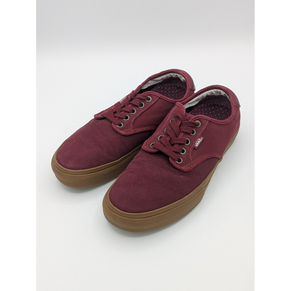 Vans Pro Skate Mens 7 Burgundy Canvas Gum Sole Comfy Classic Urban Streetwear